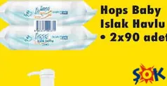 HOPS BABY ISLAK HAVLU 2X90 ADET